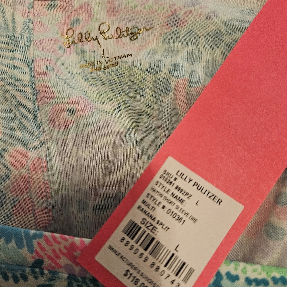Lilly Pulitzer Hayon Short Sleeve  Dress (Banana Split) Size L - Picture 12 of 13